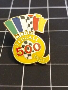 VTG Indy 500 Teocalli Enamel Lapel Hat Pin Indianapolis Motor Speedway Badge